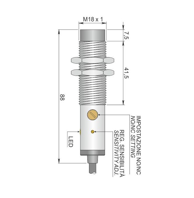 AECO Kapasitif Sensör - SC18SM-AE10 NO/NC | İLX