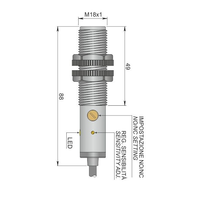 AECO Kapasitif Sensör - SC18SP-A5 NO/ NC | İLX