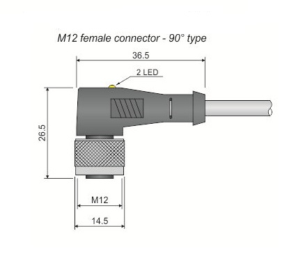 AECO Konnektör - MOD.14/4 M12 PNP LED LC5 | İLX